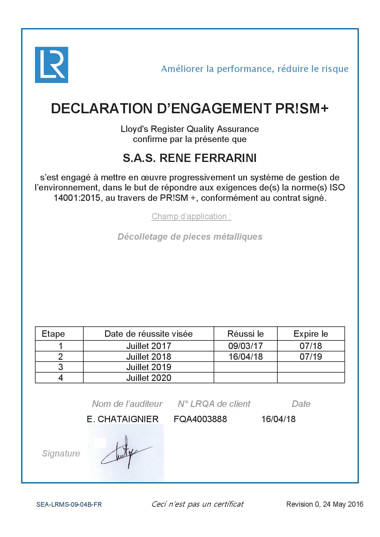 ISO 14001 - étape 2